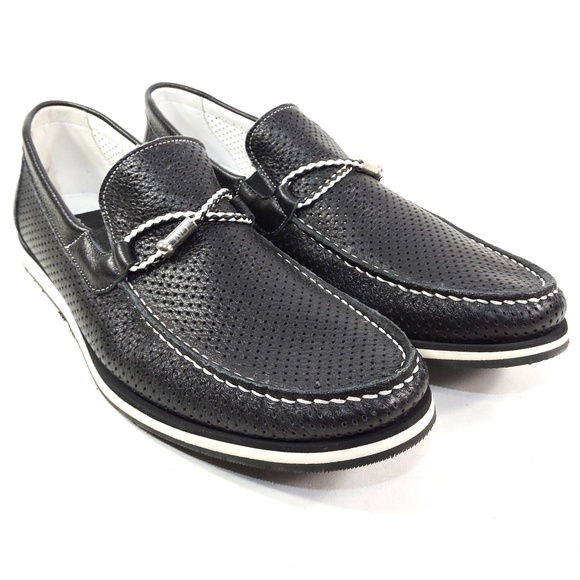 GOODMAN ?? MEN\'S BLACK SOFT LEATHER COMFORT SUMMER LOAFERS main image 4